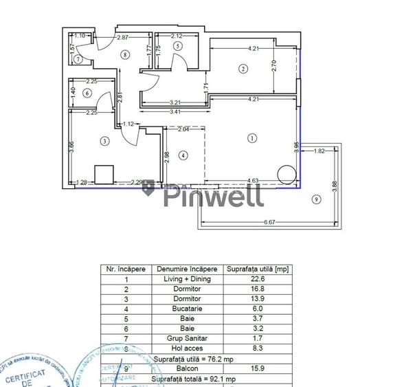 Apartament 3 camere de vânzare | UpSite Floreasca | Vedere panoramică