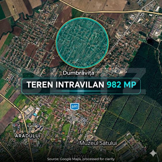 OPORTUNITATE! TEREN INTRAVILAN DUMBRAVIȚA!