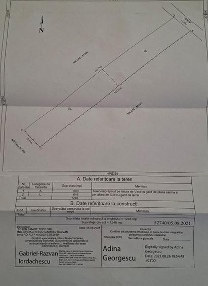 Teren intravilan 1246 mp Prundu Platou -Fragilor