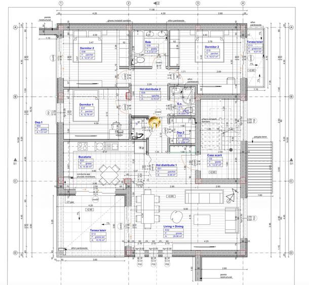 Apartament Etaj 1 - 4 camere + Terasa 16mp + Cota Parte Gradina - Otopeni Odaile