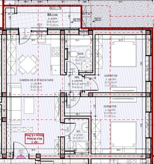 Apartament 3 camere, 2 bai - Zona Unirii, Selimbar