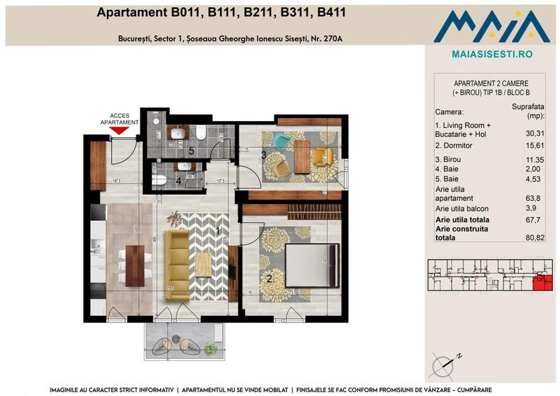 2 CAMERE | FINISAJE PREMIUM | SISESTI | METROU STRAULESTI | 2 COCOSI