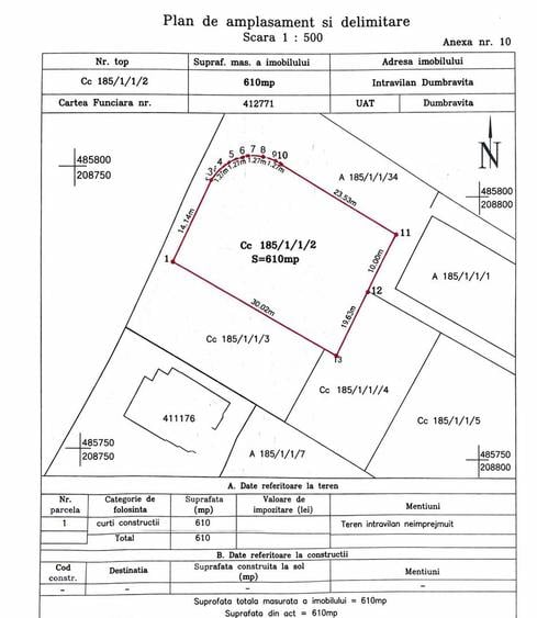 Comision 0% Teren de vanzare 610 mp Dumbrăvița | Front 23,53 |