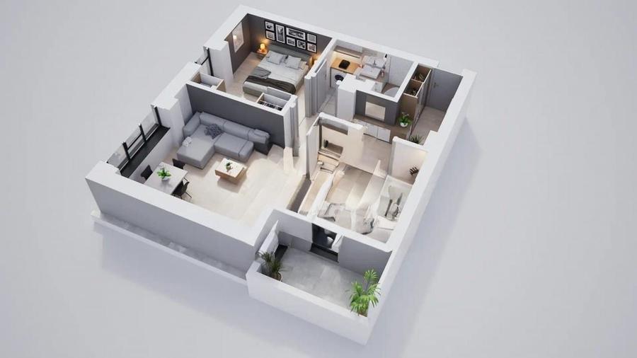Apartament 2 camere, 0% comision – 52,88 mp + terasa