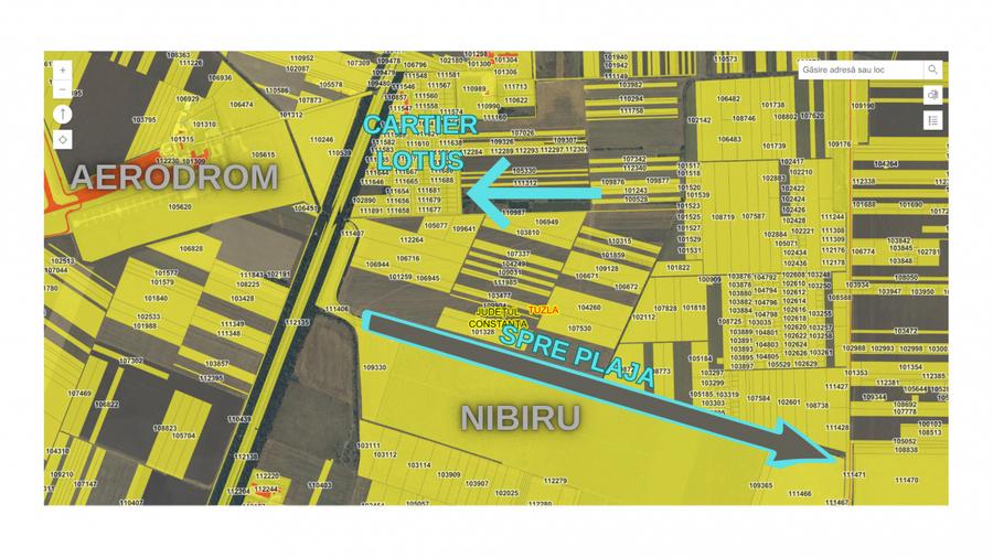 Teren intravilan pe partea cu Marea in zona Aerodrom TUZLA NIBIRU Costinesti