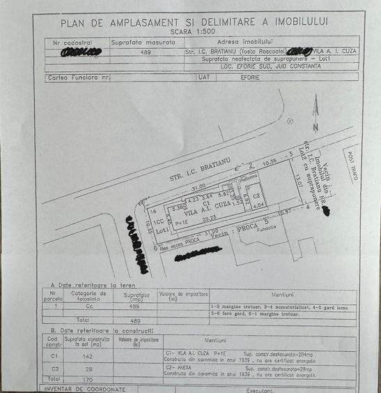 Vila A.I.Cuza Eforie Sud P+1+M 200m de mare