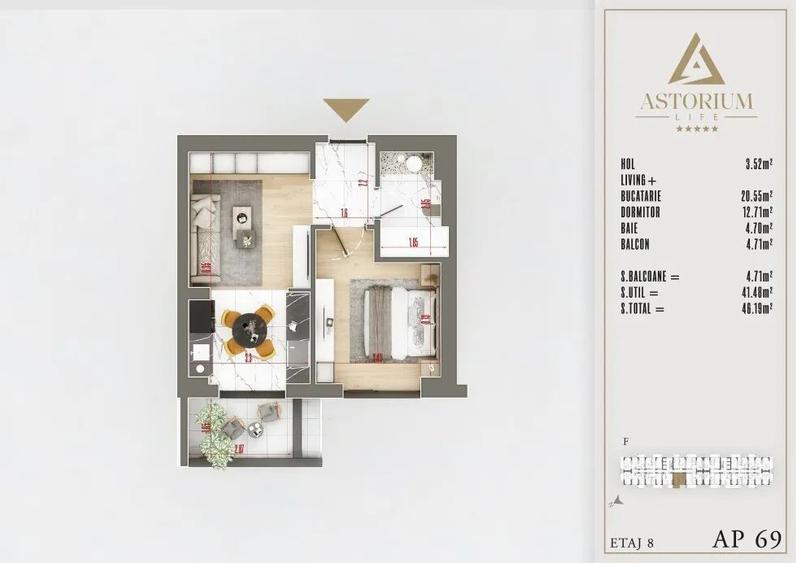 2 CAM TIP STUDIO , BLOC NOU,  PALLADY, ASTORIUM LIFE