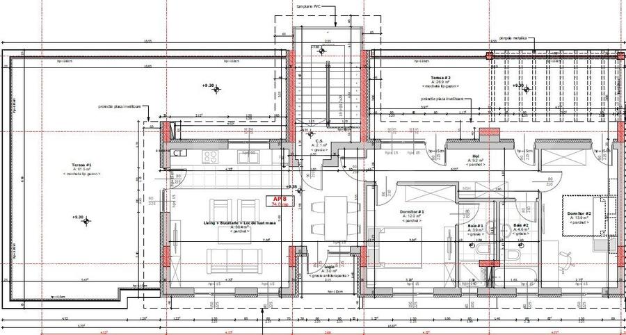 Penthouse cu terasa, 3 camere, 2 bai, decomandat, Zona Cetatii