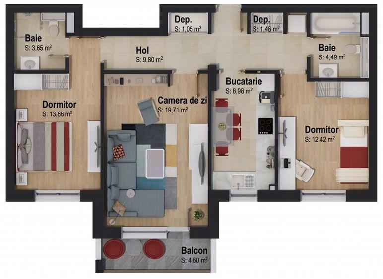 Apartament 3 camere Victory by Casa Nobel - V3