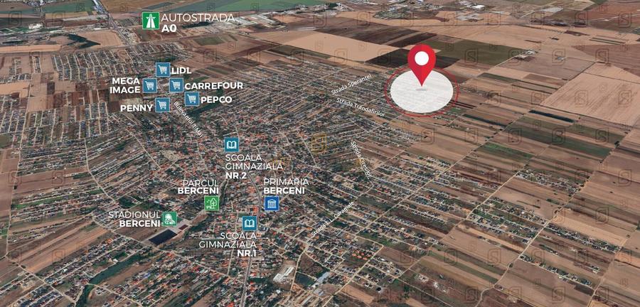Lot de teren intravilan, 416 mp, deschidere 18.76 ml, Comuna Berceni