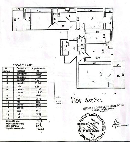 Apartament cu 4 camere, mobilat și utilat, VASLUI - zona ULTRACENTRAL;