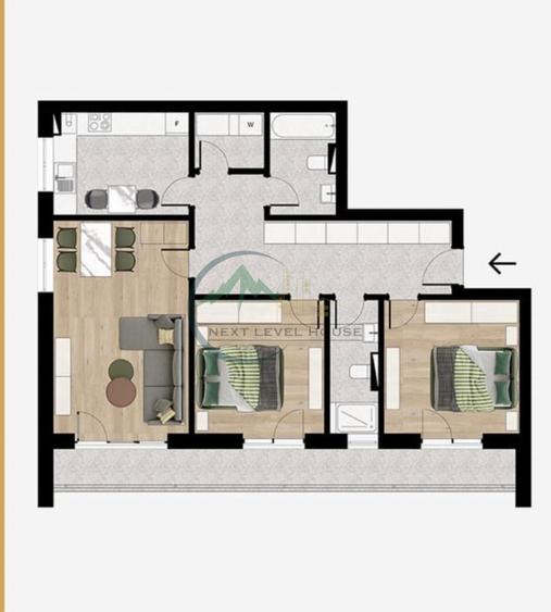 Apartament 3 camere, parcare, Qualis 2 - 13 Decembrie