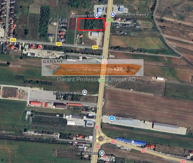 Vand Teren Intravilan 6.377 mp în Mărăcineni, Deschidere 57 m direct la DN73