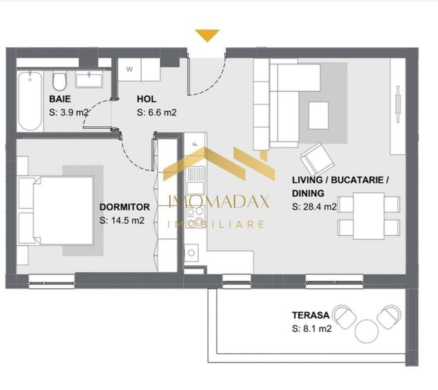 Aradului-2 camere-Loc de parcare Inclus
