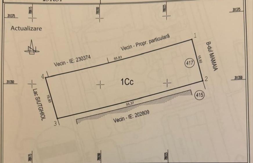 Teren 855 mp Mamaia – zona Iaki, deschidere 16 m la B-dul Mamaia și lac