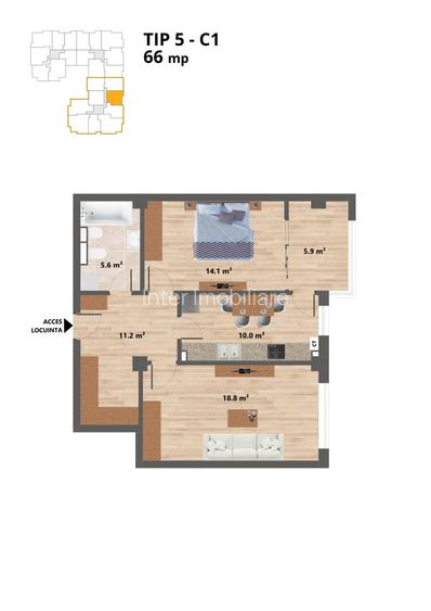 Apartament 2 camere decomandat Cug - Valea Adanca COD 159123 - 4