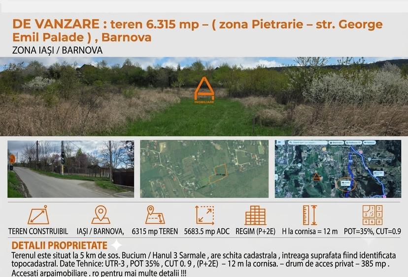 Teren intravilan - 6315 mp – Pietraria , Barnova