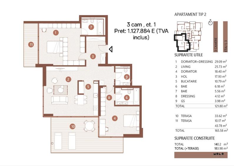 3 camere | 140 mp | Terasa  | Vedere lac | Floreasca | Premium | Finalizare 2026 - 7