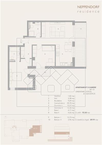 Apartament 3 camere, 2 balcoane, bloc nou, lift, boxa la subsol