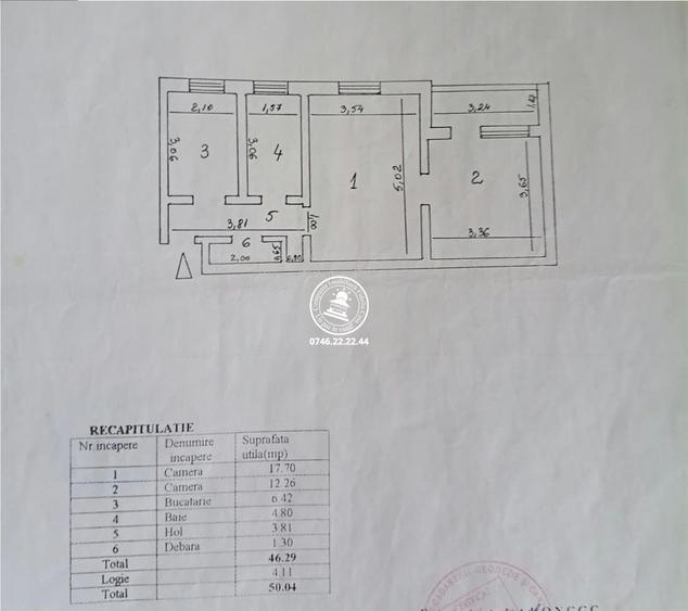 Apartament 2 camere de vanzare 50 mp - Podu Ros