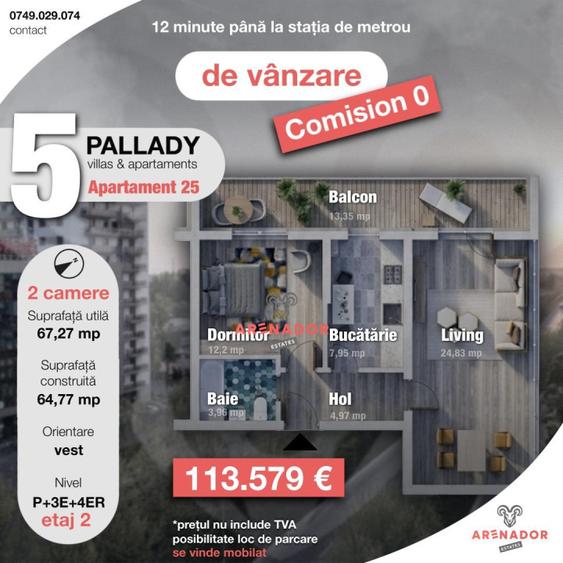 2 Camere | Titan | Metrou 10 min | Parcare | Centrala | Bloc Nou