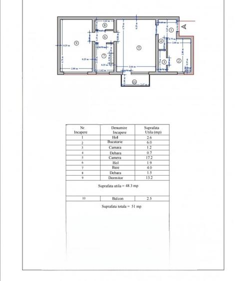 CENTRAL- apartament 2 camere, bloc fara risc