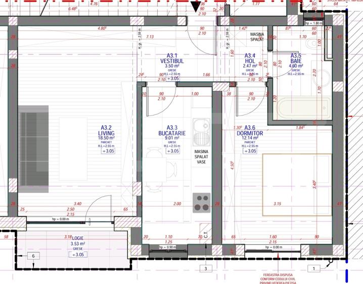 Apartament 2 camere, 50 mp, zona Mehala