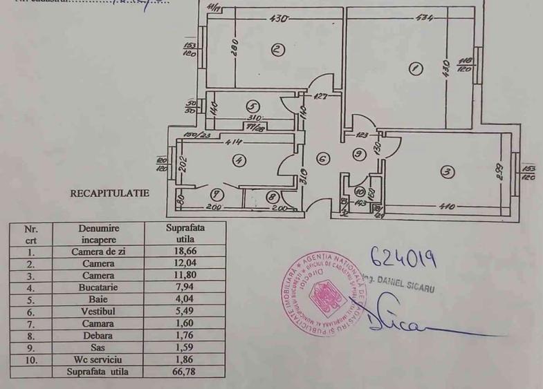 Apartament 3 camere decomandat Crângași 67 mp cu 2 băi și parcare