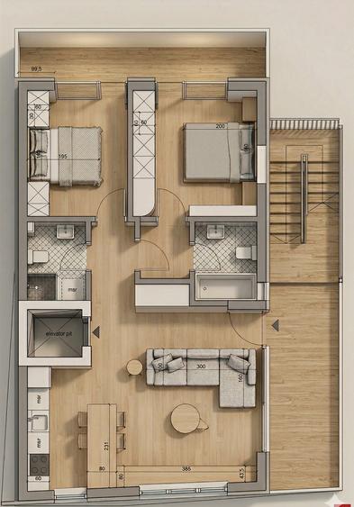 Apartament de 3 camere în imobil cu arhitectura contemporană în Dorobanți