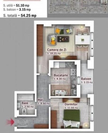 Apartament 2 CAMERE ZONA OZANA