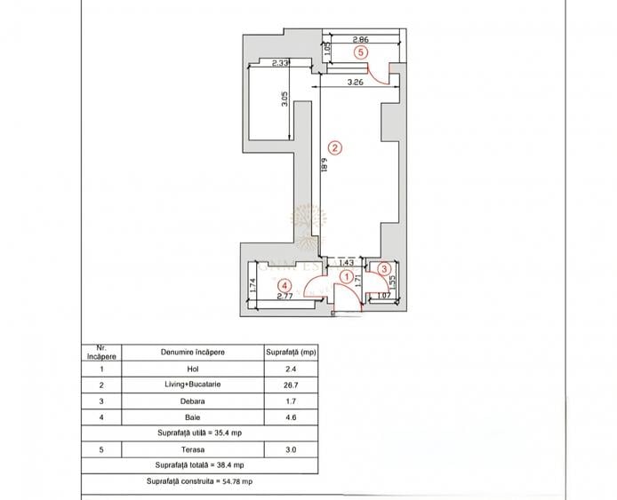 Garsoniera Et.2 | Bloc Nou | Smart Residence Lujerului