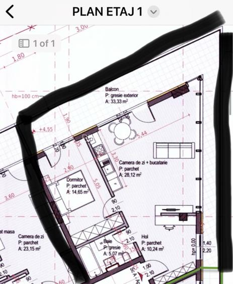 Apartament 2 camere, 58 mp, semifinisat, terasa 20 mp, zona Soporului - 14