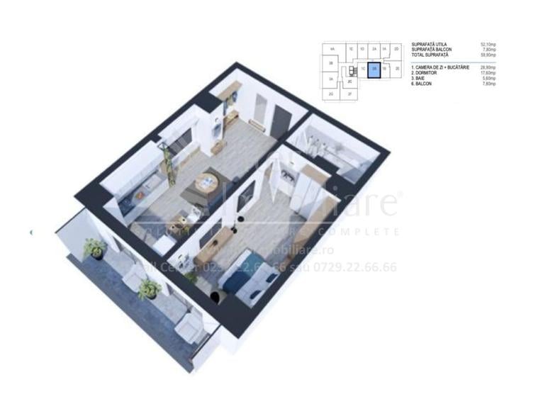 Apartament cu 2 camere Rond Vechi Cod 153453