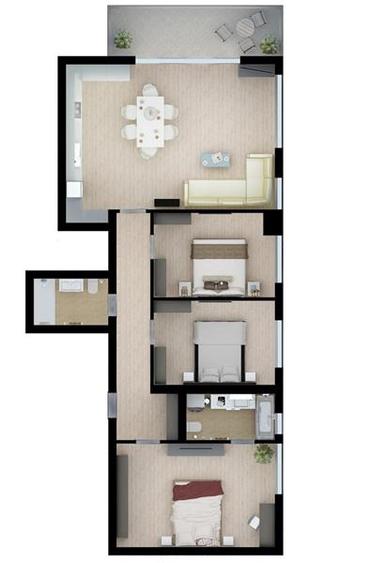 APARTAMENT 4 CAMERE, MOBILAT, CU VEDERE CATRE LACUL TEI