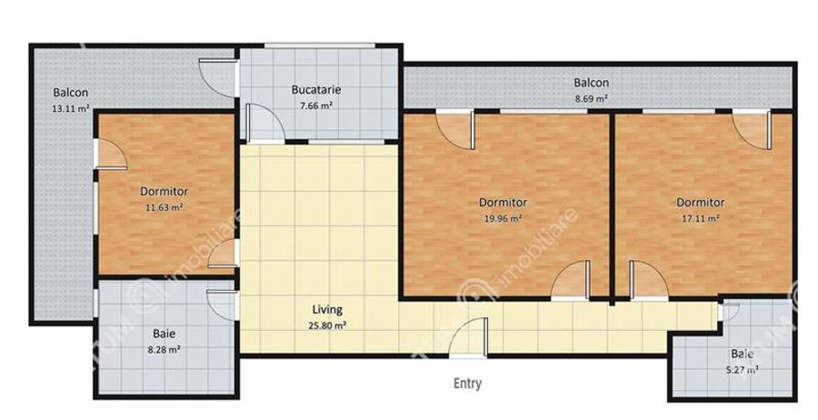 Apartament 4 camere 102 mp etaj 3 Doamna Stanca