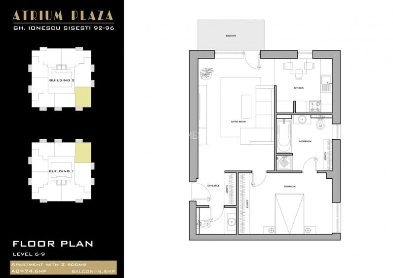 0% | Apartament 2 camere NOU, semidecomandat, 58 mp, 2 bai  | Atrium - Sișești - 21