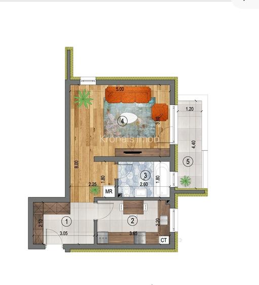 Garsoniera 42mp utili, Orizont Residence, Sanpetru - 6