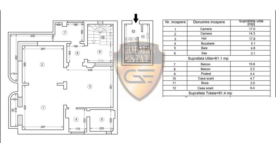 2 camere Ultracentral Bd. Ferdinand 91.4mp Su 61.1mp in vila P+1+M De Renovat