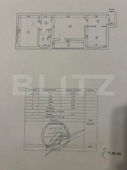 Apartament 2 camere, 51 mp, zona Tatarasi