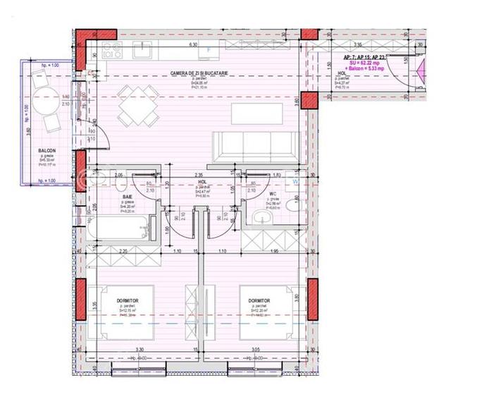 Apartament 3 camere 2 bai balcon si parcare situat in Selimbar Brana