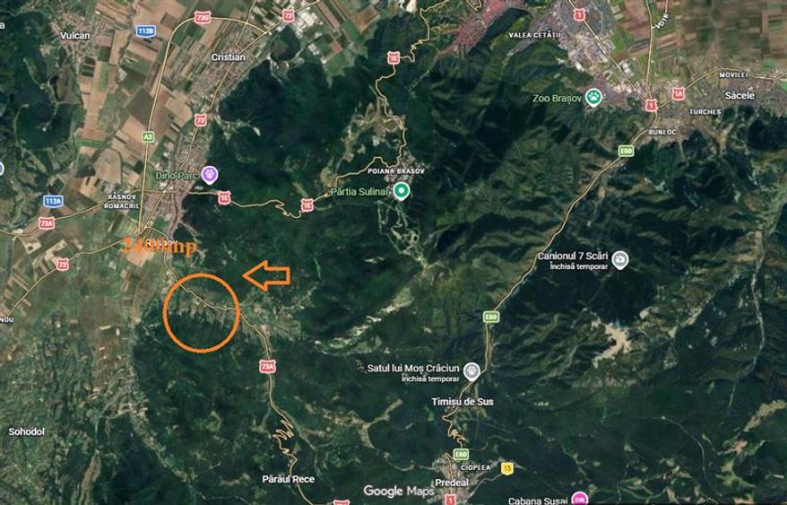 Teren cu priveliste de 2400 mp in Rasnov