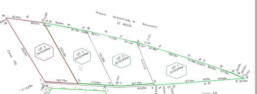 Teren extravilan 154.047 mp | Deschidere A1 Pitești – București | Căteasca