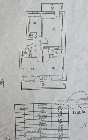 Apartament 3 camere decomandat - etaj 2 - Podu Ros