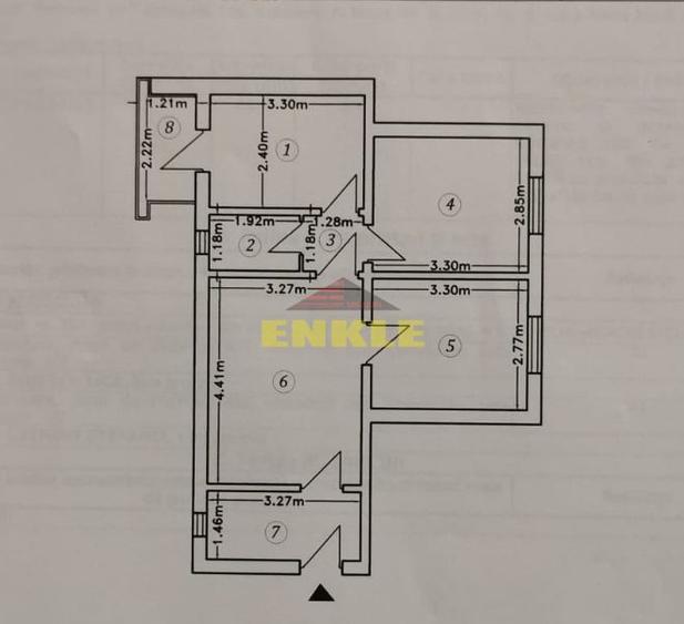 Apartament 3 camere – Etaj 1 – Zona Școala 7