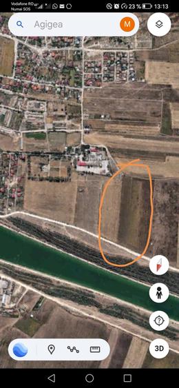 Loc Agigea / Judetul Cta /Teren intravilan 500 mp cu o deschidere stradala 16 ml