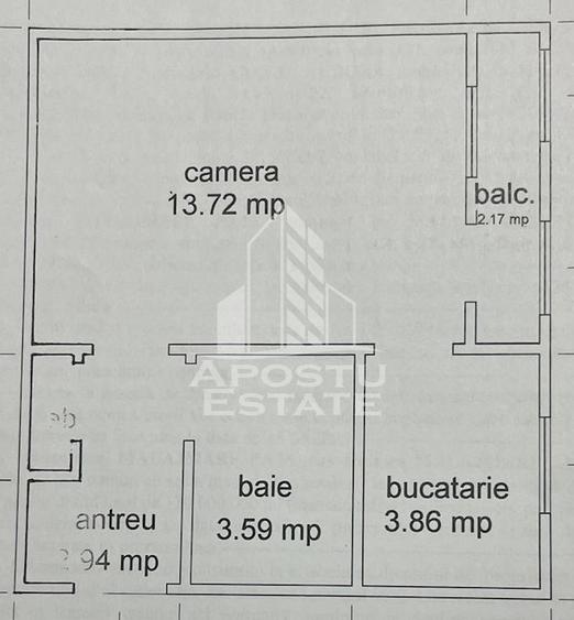 Apartament cu o camera de vanzare, zona Lipovei, Timisoara
