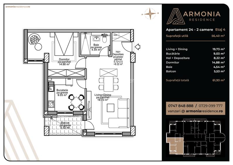 APARTAMENT 2 CAMERE ARMONIA RESIDENCE BRASOV | ZONA TRACTORUL - FINALIZARE 2026 - 5