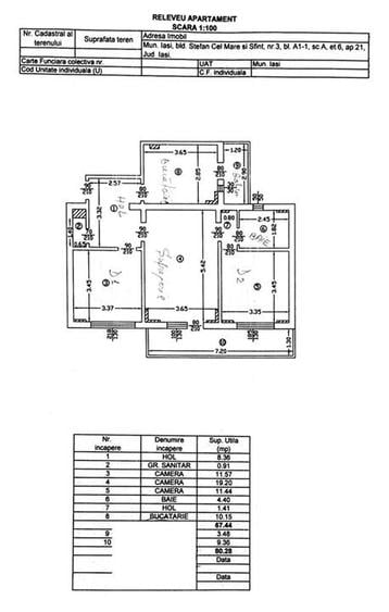Apartament 3 camere, 80mp, centru, bd. Stefan cel Mare