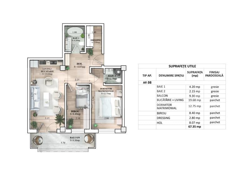 Apartament MODERN 3 camere intr un Complex Rezidential NOU la un SUPER PRET !!