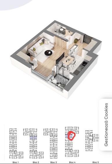 Apartament 1 camera Akcent city, metrou Jiului - 6